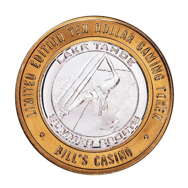 .999 Silver Bills Casino Lake Tahoe, Nevada $10 Limited Edition Gaming Token