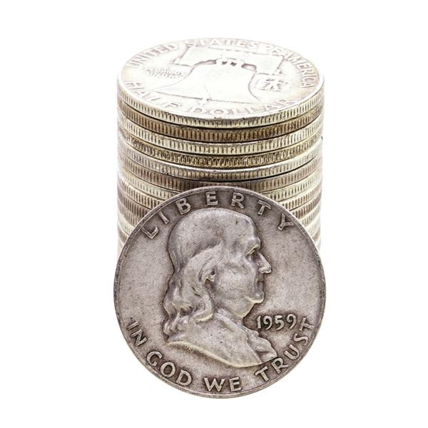 Roll of (20) Mixed Date Franklin Half Dollar Coins