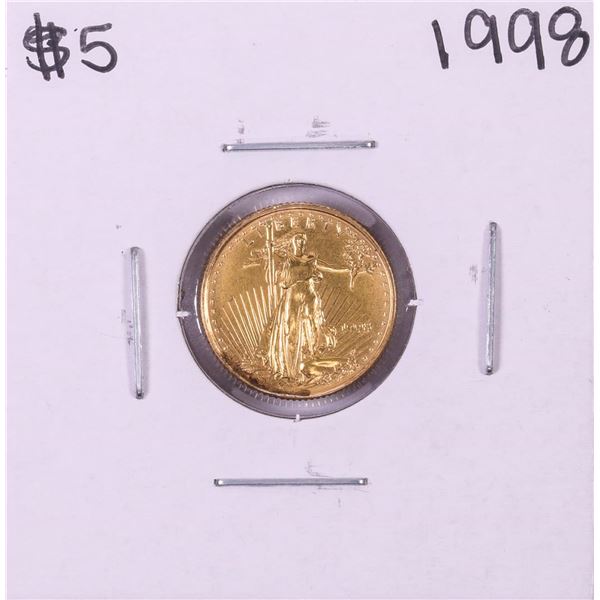 1998 $5 American Gold Eagle Coin - Damaged