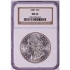Image 1 : 1887 $1 Morgan Silver Dollar Coin NGC MS65