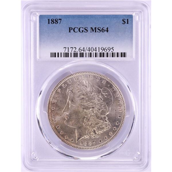 1887 $1 Morgan Silver Dollar Coin PCGS MS64
