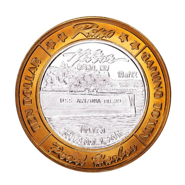 .999 Silver Reno Hilton Nevada $10 Casino Limited Edition Gaming Token