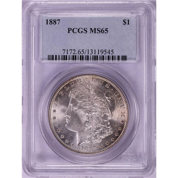 1887 $1 Morgan Silver Dollar Coin PCGS MS65