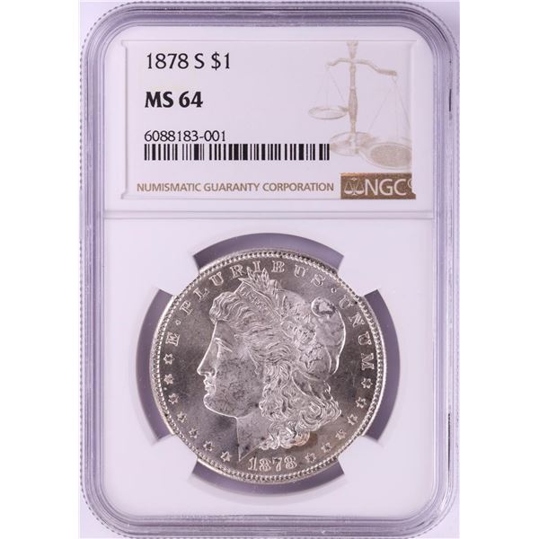1878-S $1 Morgan Silver Dollar Coin NGC MS64