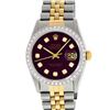 Image 2 : Rolex Men's Two Tone Maroon Diamond Datejust Wristwatch