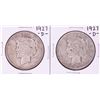 Image 1 : Lot of (2) 1927-D $1 Peace Silver Dollar Coins