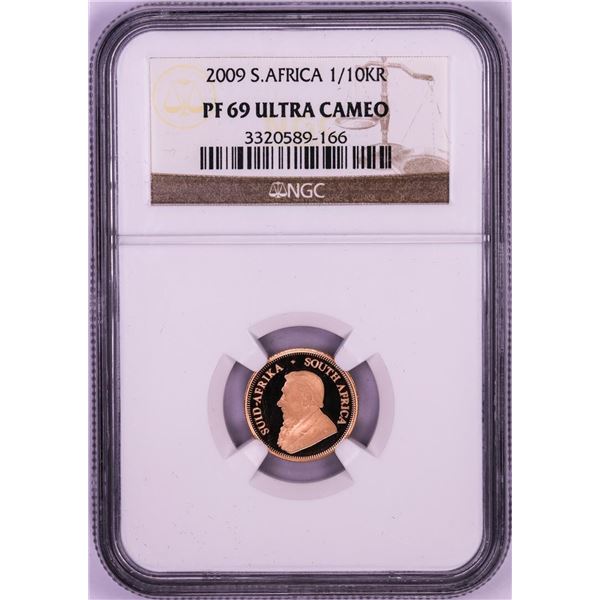 2009 South Africa 1/10 Krugerrand Gold Coin NGC PF69 Ultra Cameo