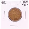 Image 1 : 1905-S $5 Liberty Head Half Eagle Gold Coin