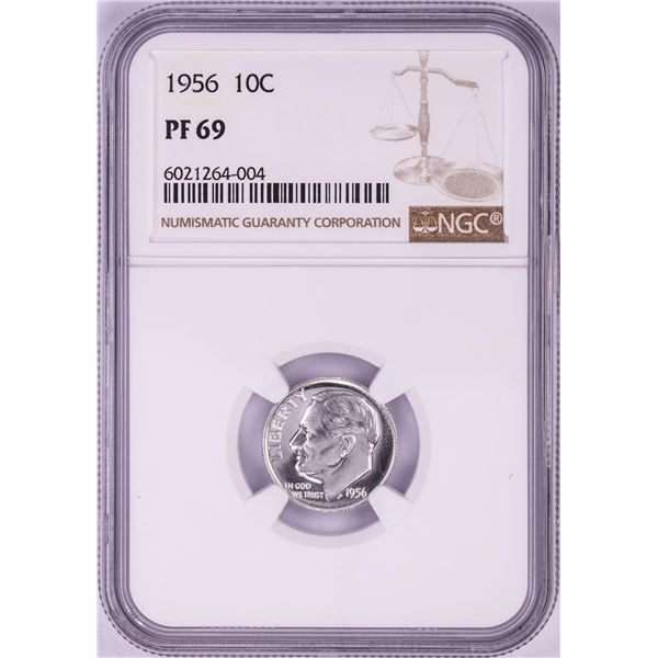 1956 Proof Roosevelt Dime Coin NGC PF69