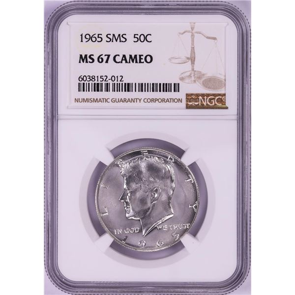 1965 SMS Kennedy Half Dollar Coin NGC MS67 Cameo