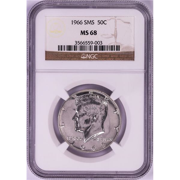 1966 SMS Kennedy Half Dollar Coin NGC MS68
