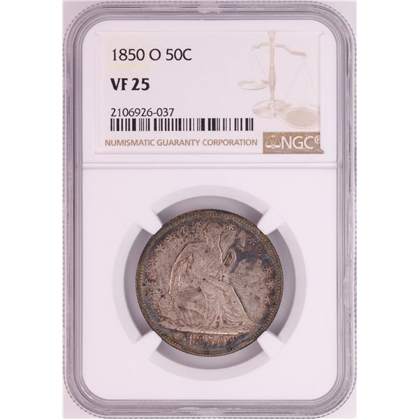 1850-O Seated Liberty Half Dollar Coin NGC VF25