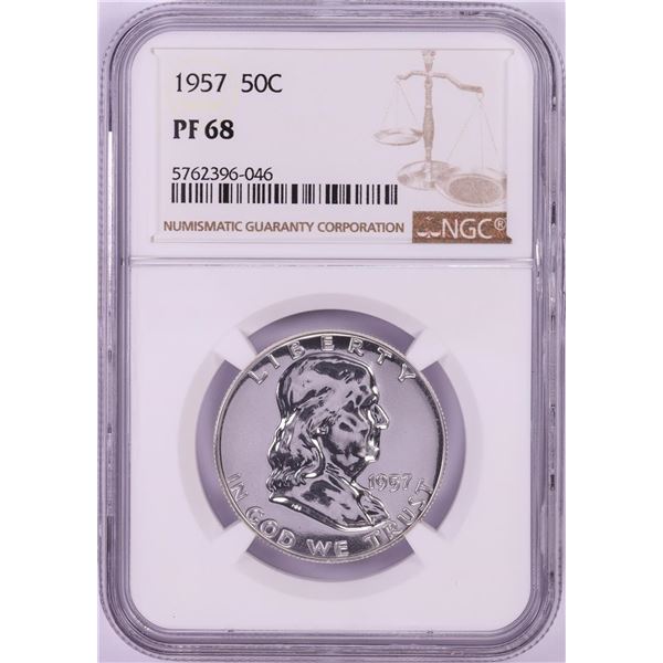 1957 Proof Franklin Half Dollar Coin NGC PF68