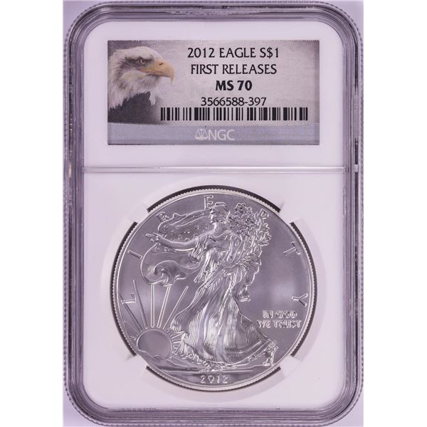 2012 $1 American Silver Eagle Coin NGC MS70 First Releases