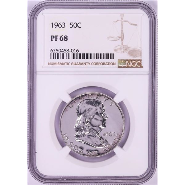 1963 Proof Franklin Half Dollar Coin NGC PF68