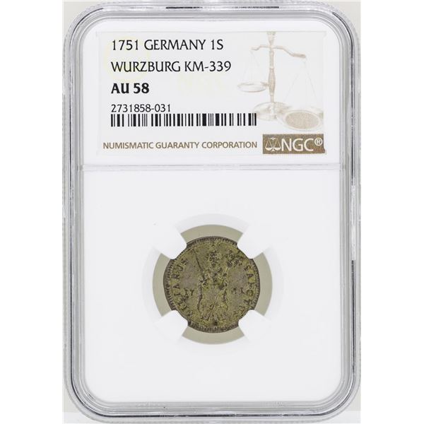 1751 Germany Schilling Wurzburg KM-339 NGC AU58
