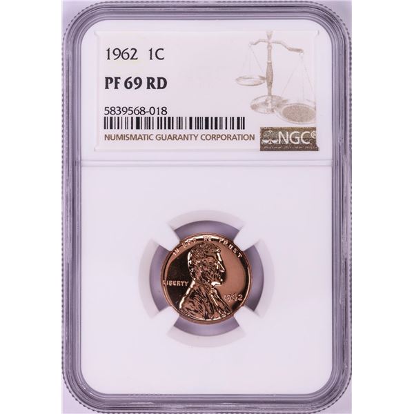 1962 Proof Lincoln Memorial Cent Coin NGC PF69RD