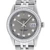 Image 2 : Rolex Men's Stainless Steel Slate Grey Diamond Datejust Wristwatch