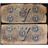 Image 2 : Lot of (2) 1862 $5 Confederate States of America Notes
