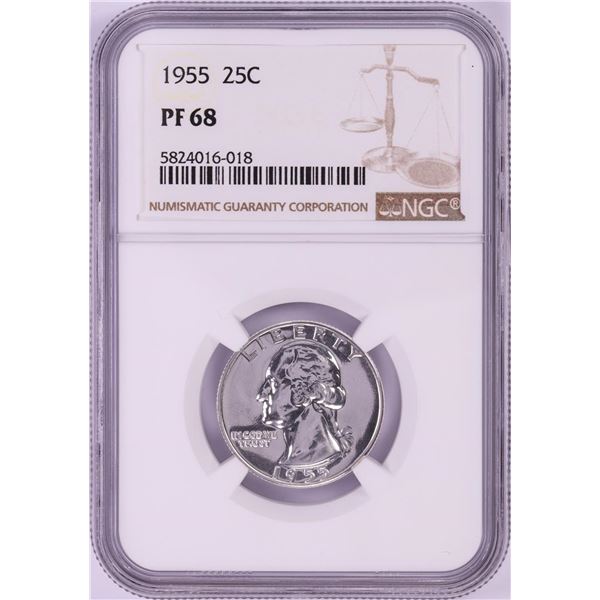 1955 Proof Washington Quarter Coin NGC PF68