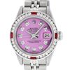 Image 1 : Rolex Ladies Stainless Steel Pink Diamond & Ruby Datejust Wristwatch