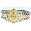 Image 9 : Rolex Men's Two Tone Stainless Steel & Gold Champagne Diamond 36MM Datejust Watch