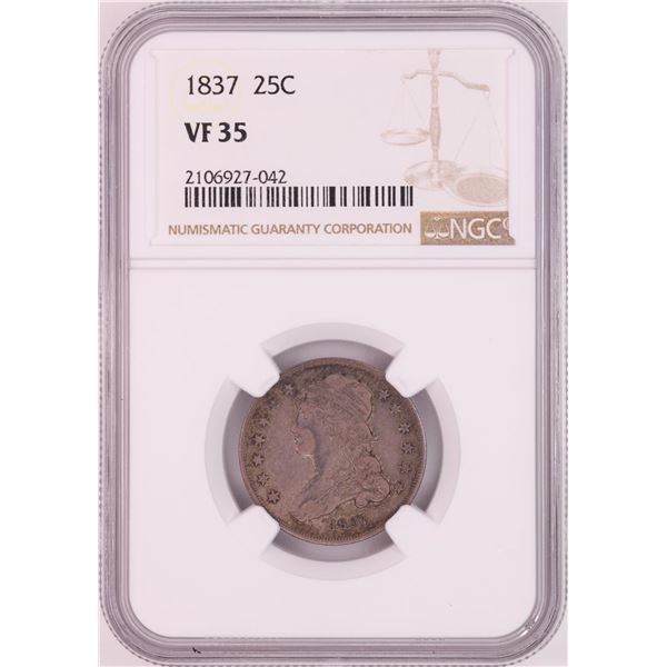 1837 Capped Bust Quarter Coin NGC VF35
