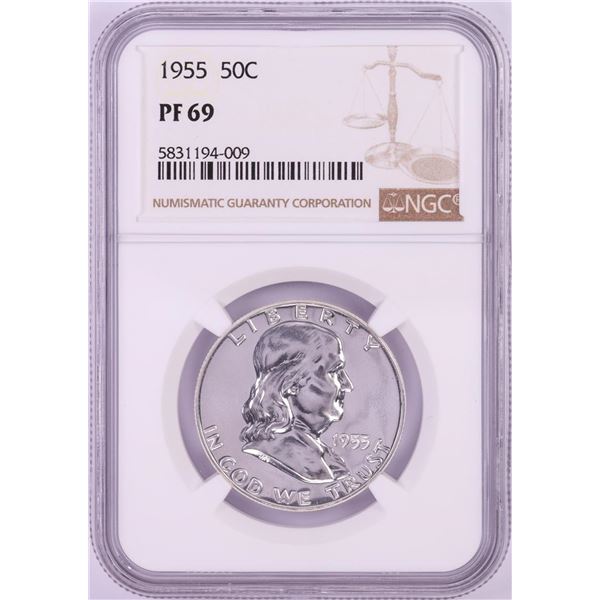 1955 Proof Franklin Half Dollar Coin NGC PF69