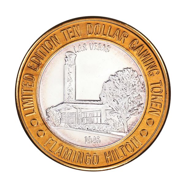 .999 Silver Flamingo Las Vegas Nevada $10 Casino Limited Edition Gaming Token