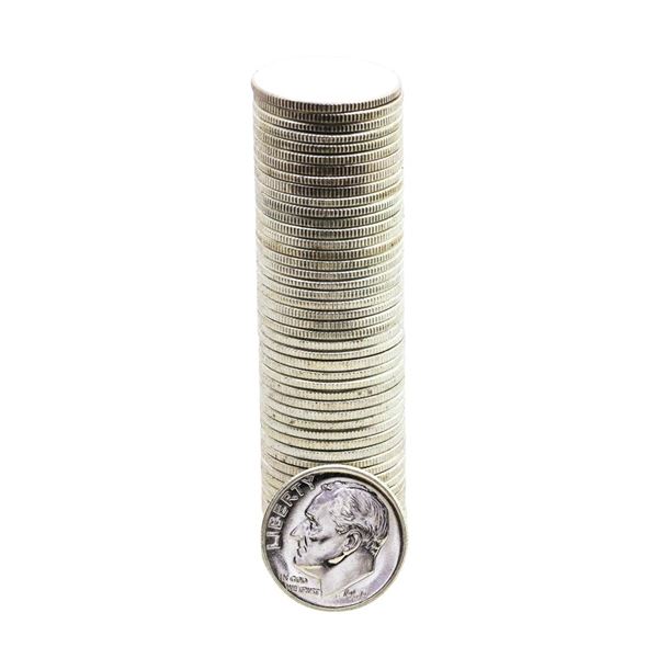 Roll of (50) Brilliant Uncirculated 1959 Roosevelt Dime Coins