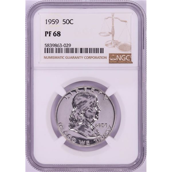 1959 Proof Franklin Half Dollar Coin NGC PF68