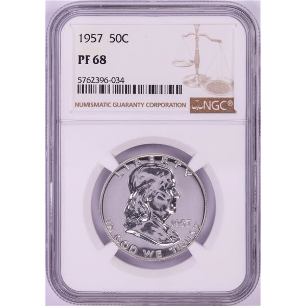 1957 Proof Franklin Half Dollar Coin NGC PF68