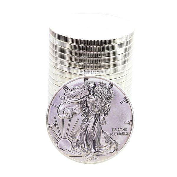 Roll of (20) Brilliant Uncirculated 2016 $1 American Silver Eagle Coins