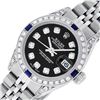 Image 2 : Rolex Ladies Stainless Steel Black Diamond & Sapphire Datejust