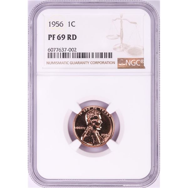 1956 Proof Lincoln Wheat Cent Coin NGC PF69RD