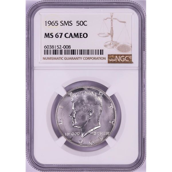 1965 SMS Kennedy Half Dollar Coin NGC MS67 Cameo