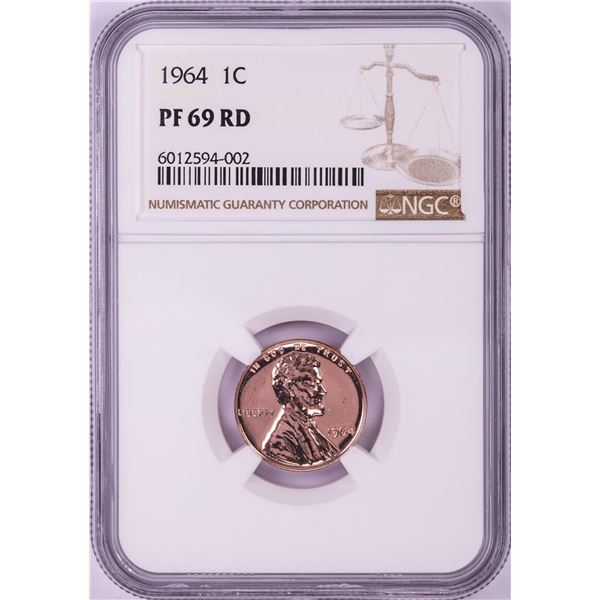 1964 Proof Lincoln Memorial Cent Coin NGC PF69RD