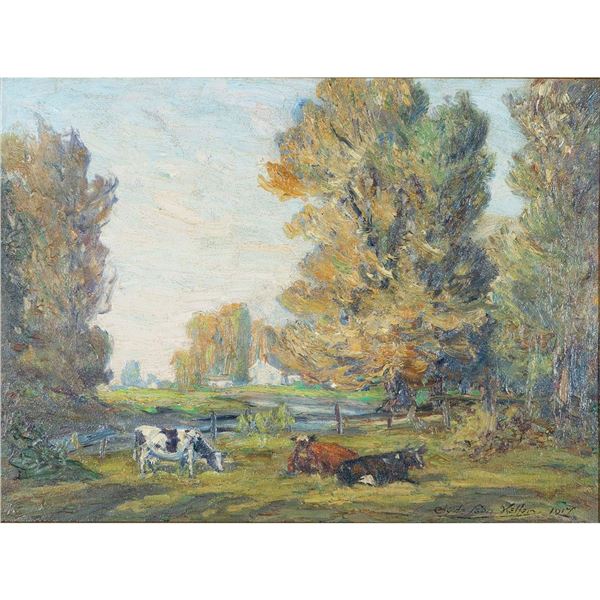 Clyde Leon Keller Oil Painting, An August Day