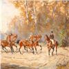Image 3 : Signed Adi B. Oil on Wood Painting Stagecoach Scene
