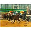 Image 1 : Framed Patrish Oil Painting, Horse Racing