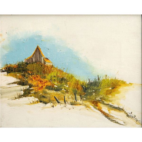 Framed, Oil Canvas Painting, Prairie Farm House