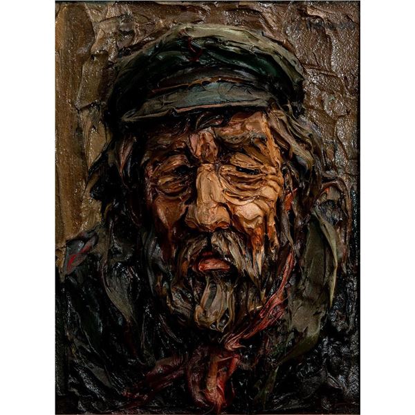 Framed Laszlo Kohanez Relief Sculpture, Sea Captain 3D