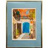 Image 2 : Framed Steve Stephenson Watercolor Painting, Blue Gate