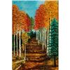 Image 1 : Framed, Acrylic Painting, Autumn Forest Landscape Art