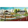 Image 1 : Framed, Acrylic Artwork, Boat and Marina Painting
