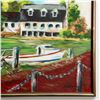 Image 5 : Framed, Acrylic Artwork, Boat and Marina Painting