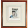 Image 2 : Framed Joy Rousell Stone Watercolor, Lincoln Ave