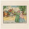 Image 4 : 2 Vintage Godey's Fashions Embroidered Wall Art, Framed