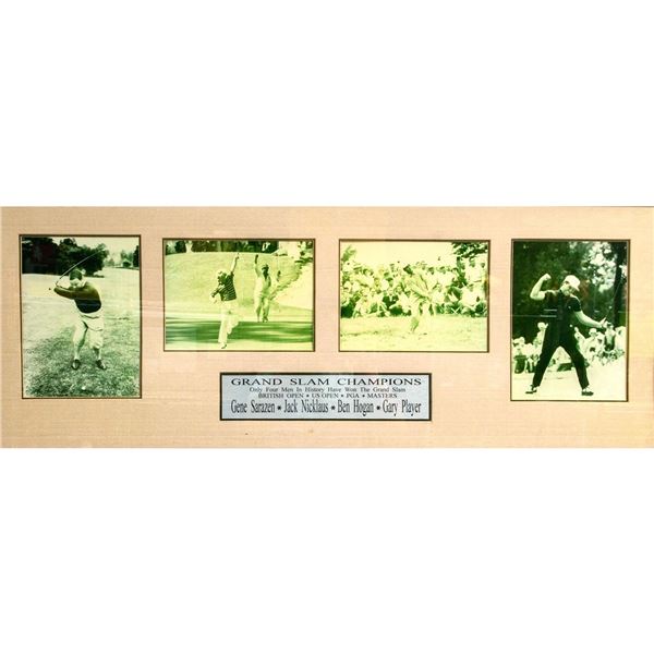 Framed Grand Slam Golf Champions Memorabilia