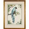 Image 2 : Framed Dan Mitra Color Engraving, Blue Parrot, Signed